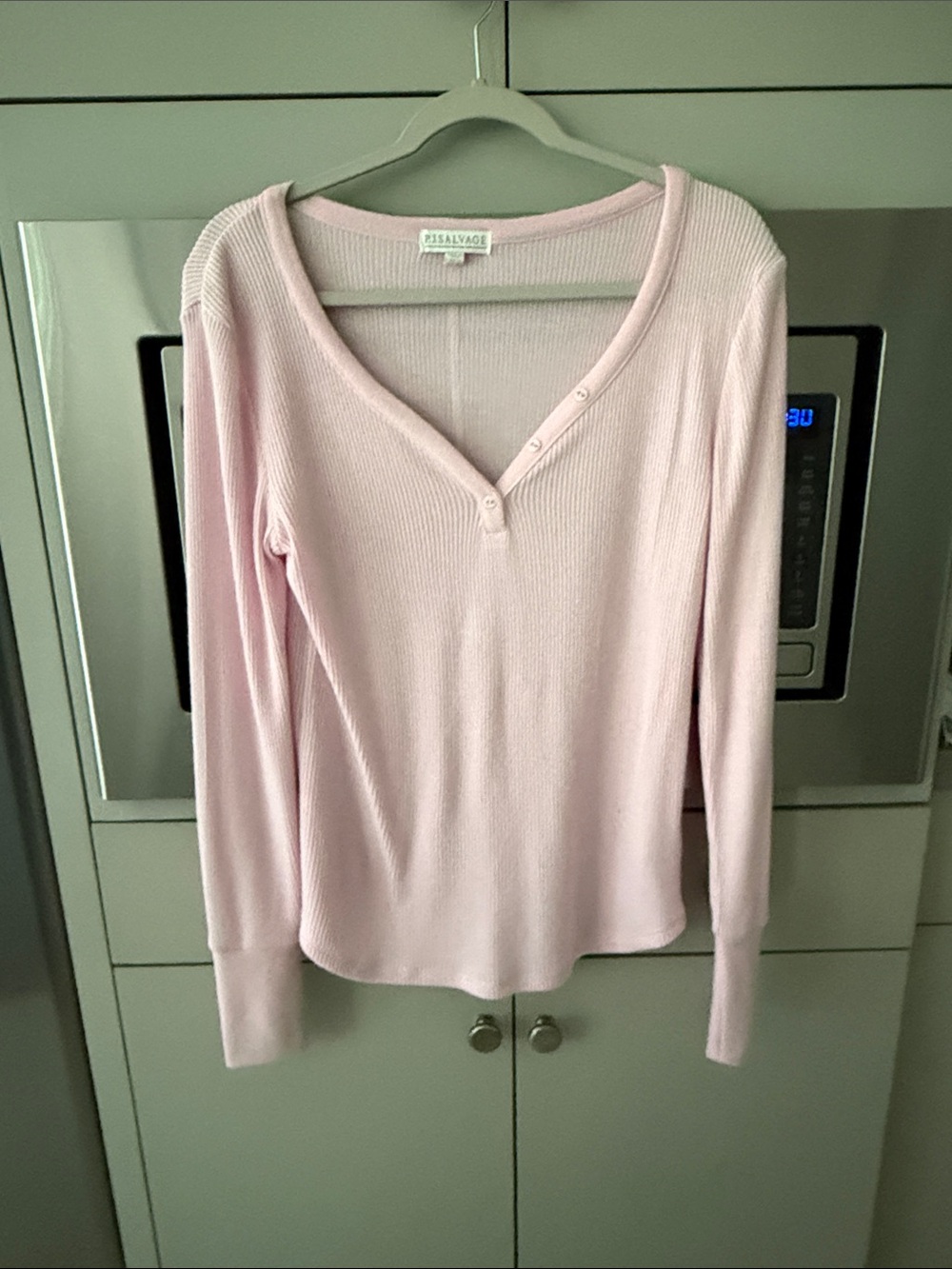 Light Pink Ribbed Knit Top